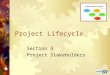 Project Lifecycle Section 3 Project Stakeholders