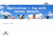 Application + Cow milk versus Sprayfo January 2014