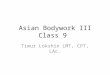 Asian Bodywork III Class 9 Timur Lokshin LMT, CPT, LAc
