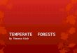 TEMPERATE FORESTS By Theresa Kish. Geography  Can be found between 30 - 55 ° latitude  Most lie between 40 degrees and 50 degrees latitude  Originally