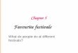 Chapter 5 Favourite festivals What do people do at different festivals?