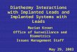 Diathermy Interactions with Implanted Leads and Implanted Systems with Leads Marian Kroen Office of Surveillance and Biometrics Issues Management Staff