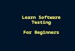 Learn Software Testing For Beginners. Introduction & Fundamentals What is Quality? What is Quality? What is Software Testing? What is Software Testing?