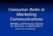 Consumer Roles in Marketing Communications Objective: Introducing and discussing the significance of consumer behavior and motivations in communications