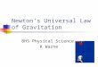 Newton's Universal Law of Gravitation BHS Physical Science K Warne