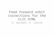 Feed forward orbit corrections for the CLIC RTML R. Apsimon, A. Latina