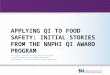 APPLYING QI TO FOOD SAFETY: INITIAL STORIES FROM THE NNPHI QI AWARD PROGRAM Ted Talley, Northern Kentucky Health Department Liz Mack, Webster County Health