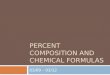 PERCENT COMPOSITION AND CHEMICAL FORMULAS 03/09 – 03/12