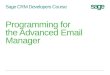Sage CRM Developers Course Programming for the Advanced Email Manager