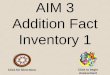 AIM 3 Addition Fact Inventory 1 Click for Directions Click to begin Assessment