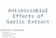 Antimicrobial Effects of Garlic Extract Nathaniel Barbour Freshman Central Catholic High School 3 rd Year in PJAS