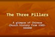 The Three Pillars A glimpse of Chinese Church history from 1583-1644AD