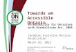 Accessibility Directorate of Ontario Ministry of Community and Social Services Towards an Accessible Ontario Accessibility for Ontarians with Disabilities