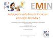 Adequate minimum income: enough already? Presentation at EAPN Ireland round table: an action plan for adequate minimum income 7 October 2014 European Parliament