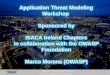 November 7°-8° - Belfast & Dublin- ISACA Ireland Chapters 1 Application Threat Modeling Workshop Sponsored by ISACA Ireland Chapters in collaboration with