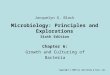 Microbiology: Principles and Explorations Sixth Edition Chapter 6: Growth and Culturing of Bacteria Copyright © 2005 by John Wiley & Sons, Inc. Jacquelyn