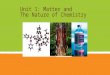 Unit 1: Matter and The Nature of Chemistry. Chemistry Chemistry is the study of the structure, composition & properties of matter and its transformations