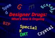Designer Drugs: What’s New & Ongoing G G Special K Speed Crystal DMT BZP