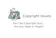 Copyright Issues Fair Use Copyright Quiz… Are you legal or illegal?