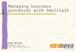 Managing business processes with Smalltalk Janko Mivšek Eranova d.o.o. janko.mivsek@eranova.si