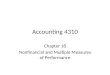 Accounting 4310 Chapter 18 Nonfinancial and Multiple Measures of Performance