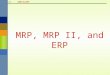 15MRP & ERP MRP, MRP II, and ERP. 15MRP & ERP Overview MRP, Material Requirements Planning –Planning and scheduling technique used for batch production