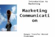 Bangor Transfer Abroad Programme Introduction to Marketing Marketing Communication