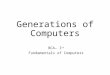 Generations of Computers BCA– I st Fundamentals of Computers