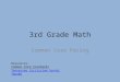 3rd Grade Math Common Core Pacing Resources: Common Core Standards Tennessee Curriculum Center TNCORE