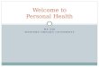 HE 250 WESTERN OREGON UNIVERSITY Welcome to Personal Health