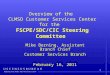 1 Overview of the CLMSO Customer Services Center for the FSCPE/SDC/CIC Steering Committee Mike Berning, Assistant Branch Chief Customer Services Branch