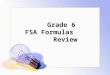 Grade 6 FSA Formulas Review. Response The area of a rectangle