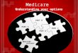 Medicare Understanding your options PART A PART B D PART D PART C MEDICARE SUPPLMENT