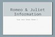 Romeo & Juliet Information Your test Cheat Sheet