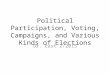 Political Participation, Voting, Campaigns, and Various Kinds of Elections Dr. East 2/2015