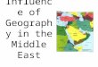 Influence of Geography in the Middle East. Deserts: Water scarcity- population settlement imbalance Less than 10% of land is arable