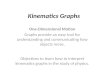 Kinematics Graphs One-Dimensional Motion Graphs provide an easy tool for understanding and communicating how objects move. Objectives to learn how to interpret