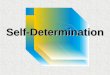 Self-Determination. What do you think Self-Determination is? Self-Determination means that a person makes his or her own decisions, plans his or her own