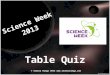 Science Week 2013 Table Quiz © Seomra Ranga 2013 