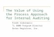 The Value of Using the Process Approach for Internal Auditing Frank Sidorowicz TL 9000 Program Director Orion Registrar, Inc