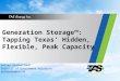 Generation Storage™: Tapping Texas’ Hidden, Flexible, Peak Capacity Kelsey Southerland Director of Government Relations ksoutherland@tas.com