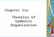 Chapter Six Theories of Symbolic Organization. Social Scientific Approaches to Symbolic Organization Metaphors for Understanding how people make sense