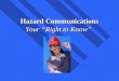 Environmental Health and Safety Hazard Communications Your “Right to Know”