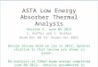 ASTA Low Energy Absorber Thermal Analysis Version 5, June 08 2012 C. Baffes and I. Rakhno Beam Doc DB ID: Beams-doc-4063 Design review held on Jan 11 2012: