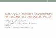 LARGE-SCALE INTERNET MEASUREMENTS FOR DIAGNOSTICS AND PUBLIC POLICY Henning Schulzrinne (+ Walter Johnston & James Miller) FCC & Columbia University 1
