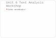 Unit 6 Text Analysis Workshop Grab notebooks!. Strong arguments include… 1. Claim: writer’s position on issue 2. Support: reasons & evidence to support