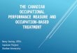 THE CANADIAN OCCUPATIONAL PERFORMANCE MEASURE AND OCCUPATION-BASED TREATMENT Nancy Dusing, OTR/L Capstone Project Chatham University