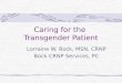 Caring for the Transgender Patient Lorraine W. Bock, MSN, CRNP Bock CRNP Services, PC