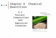 1 Chapter 6 Chemical Quantities 6.5 Percent Composition and Empirical Formulas Copyright © 2008 by Pearson Education, Inc. Publishing as Benjamin Cummings
