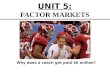 UNIT 5: FACTOR MARKETS Why does a coach get paid $6 million?